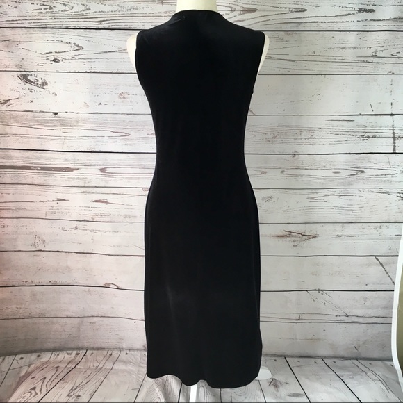 Free People black velvet v neck maxi dress - Picture 4 of 5